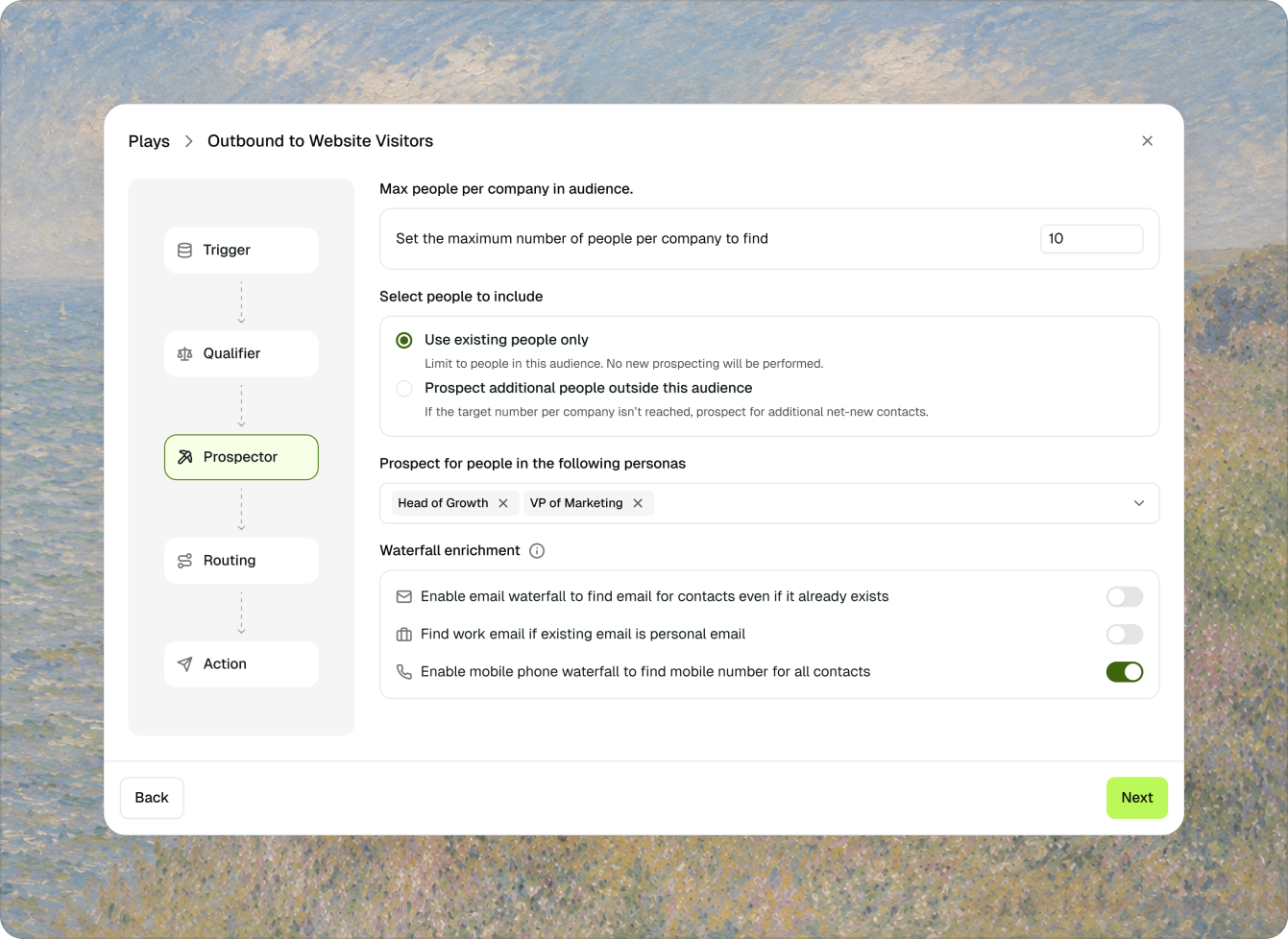 Seam workflow orchestration configuration interface