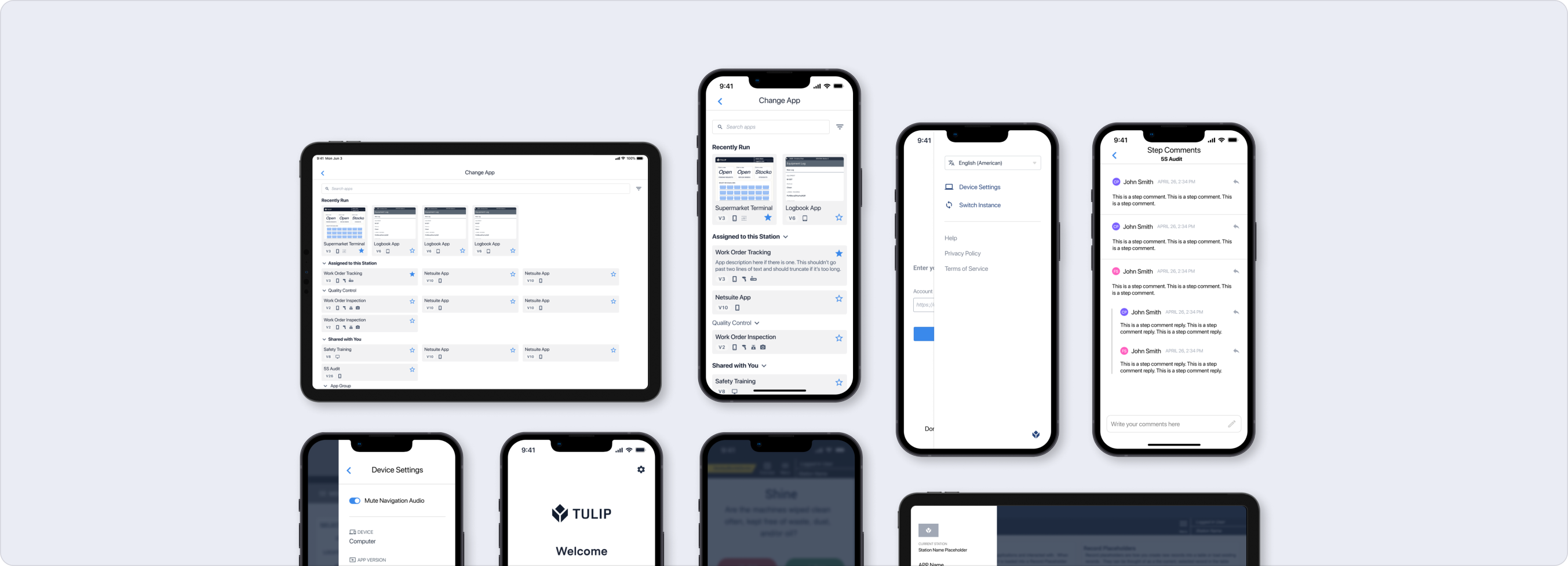 Tulip Player experiences across iPhone and iPad